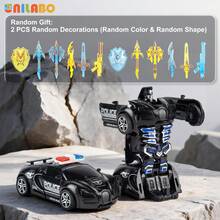 unilabo Juguete de coche deportivo transformable: Coche de carreras deslizante con propulsión por inercia, vehículo robot 2 en 1 con transformación automática - ¡Excelente regalo creativo para niños! - Multicolor - Ver 4
