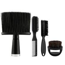 4件套男士理发刷套装，尼龙刷毛，哑光黑色，符合人体工学的手柄，可梳理头发、胡须等，轻松打造精致造型。 - 鬍鬚刷 - 查看 8