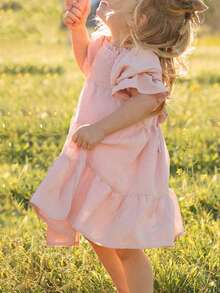 Bohemia Women's Off Shoulder Maxi Dress  Ruffle Dress - Matching Family Outfits - Yellow Smocked Tiered Dresses For Summer - Pink - View 6