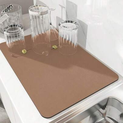 Solid Kitchen Draining Mat, Super Absorbent, Dish Draining Mat, Non-Slip Quick-Drying Mat, Faucet Placemat, Non-Slip Kitchen Mat, Suitable For Sink Side, Natural And Hygienic, A Must-Have For Home And Kitchen Decoration, And Part Of Your Warm Autumn And Winter Style And Christmas Decoration.