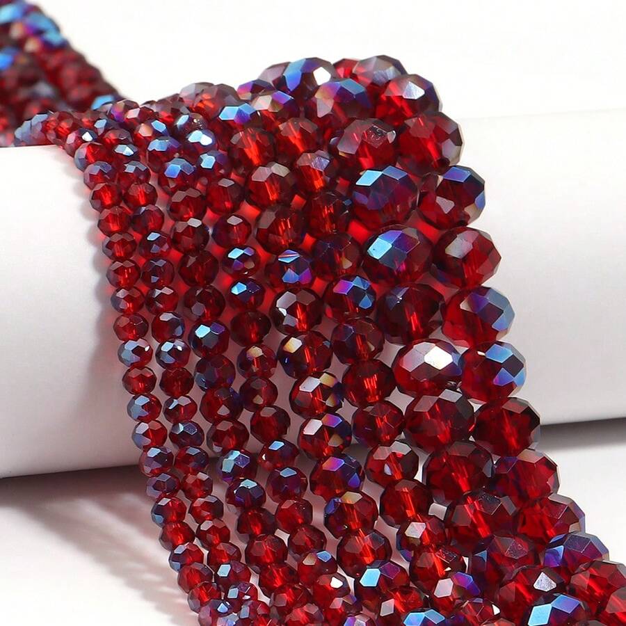 1 buah Manik Abacus Berfaset, Manik Kristal Pipih, Manik Lepas Aneka Warna, Manik Modis, Berwarna-warni, Lucu, Berlapis Elektroplating, Serbaguna, Cocok untuk DIY, Gelang, Kalung, Pembuatan Perhiasan, Tali Ponsel, Gantungan Kunci