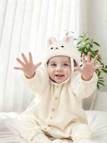 Cute Rabbit Anti-Fall Hat, Baby Anti-Fall Hat, Toddler Walking Safety Helmet, Children's Anti-Collision Head Protection Cap, Toddler Walking Head Protection Anti-Fall Hat, All Season - Beige - View 4