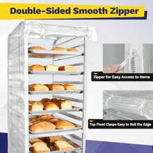 Estante de media hoja de 10 niveles con cubierta cubierta para panecillos estantes de panadería de aluminio estante de refrigeración para panadería de cocina comercial en el hogar estante - Estantería de 20 niveles de tamaño completo con tapa. - Ver 5