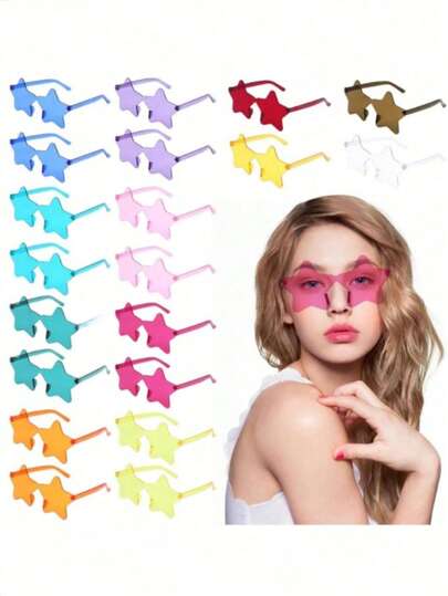12/7/1 Cặp - Kính thời trang hình ngôi sao màu kẹo ngọt, Ly tiệc hình ngôi sao, Phụ kiện chụp ảnh tiệc, Kính thời trang cá nhân hóa kiểu nữ tính (màu sắc ngọt ngào), Màu kẹo hạnh nhân, Màu kẹo ngọt, Tiệc bãi biển mùa hè, Thiết bị chụp ảnh du lịch, Phụ kiện lễ hội âm nhạc, Hoạt động lễ hội, Trang trí ngày Valentine, Quà tặng sinh nhật, Kính không gọng liền khối hỗ trợ chụp ảnh ngoài trời. Thiết bị chụp ảnh tiệc bãi biển mùa hè. Trang trí không khí ngày Valentine.