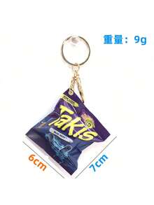 Túi đựng đồ ăn vặt khoai tây chiên sáng tạo, chân thực, móc khóa, mặt dây chuyền, phụ kiện túi xách, dây đeo cổ có giá đỡ ID, phụ kiện ô tô, móc khóa túi xách - Nhiều màu - Xem 6