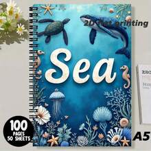 Sổ tay gáy xoắn A5 có dòng kẻ, chủ đề đại dương, bìa in hình rùa biển, cá voi, sao biển, cá ngựa, sứa và san hô, vỏ sò đầy màu sắc sống động như thật, tạo nên một thế giới dưới nước huyền ảo. Giấy viết trơn tru, thiết kế dòng kẻ ngang tiện lợi cho việc ghi chú, lý tưởng cho ghi chú hàng ngày, sưu tầm cảm hứng và viết nhật ký. - W - Xem 3