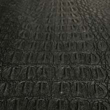 Alligator Fabric, Soft Textured Crocodile Vinyl Faux Leather, Gator Skin Embossed Upholstery DIY Craft And Clips Pleather Sheets U2013 One Foot Cut 12u201dx54u201d (Black) - ColorA - 查看 1