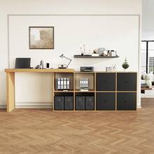 Home Office Desks - Black + Oak + MDF - View 5