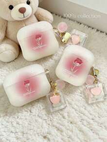 1个扎染玫瑰图案防摔耳机盒，兼容苹果第三代/Pro 2无线蓝牙耳机盒 - 彩色 - 查看 4