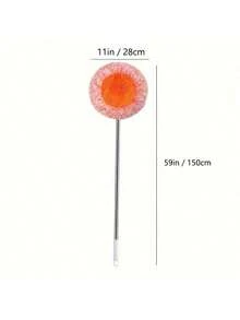 Extra Long Magic Broom With Detachable Head, Dual-Sided Silicone Scraper, Easy Hair And Dust Removal For Hard Floors And Carpets, Commercial Cleaning Broom With Angle Design For Easy Storage - 3 pcs tube - 查看 5