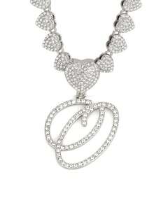 字母吊坠项链 迈阿密链条项链 女士嘻哈镶钻字母吊坠项链 珠宝礼物 - 愛心字母項鍊 - 查看 27