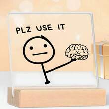 2D Flat, Humorous Office Desk Decoration, Acrylic, Humorous Gift For Colleagues, Relieves Stress, Office Fun Desktop Accessory. - A - View 3