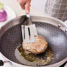 1 kẹp cá bằng thép không gỉ - Dụng cụ nhà bếp tiện dụng để lật cá, bít tết và các loại thực phẩm khác - Bền và dễ vệ sinh - Thích hợp cho gia đình và nhà hàng - Bạc - Xem 6