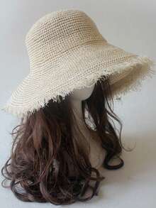 1 chiếc mũ rộng vành chống nắng cho nữ, thích hợp cho kỳ nghỉ biển, mùa xuân/hè. - Nhiều màu - Xem 12