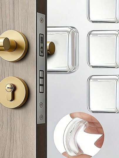 Miếng đệm chặn cửa chống va chạm - Miếng bảo vệ tường tự dính không cần khoan, miếng đệm giảm chấn đặc biệt cho tủ lạnh, tủ bếp, cửa văn phòng và nhà ở, có thể tái sử dụng, băng dính chắc chắn, giảm tiếng ồn và ngăn ngừa hư hại.