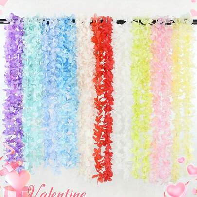 1/3/5Pcs Artificial Cherry Blossom Vine Embroidered Garland, 2m Long, Suitable For Home Decor, Wedding Venue Decor, Room/Bathroom Wall Decor, Outdoor Garden Decor, Birthday Party Decor, Valentine's Day And Mother's Day Decor