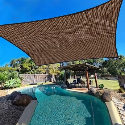 Brown Sunshade Net - Thick Anti-Aging Outdoor Canopy, Suitable For Patio, Garden And Camping, With High Shading Rate