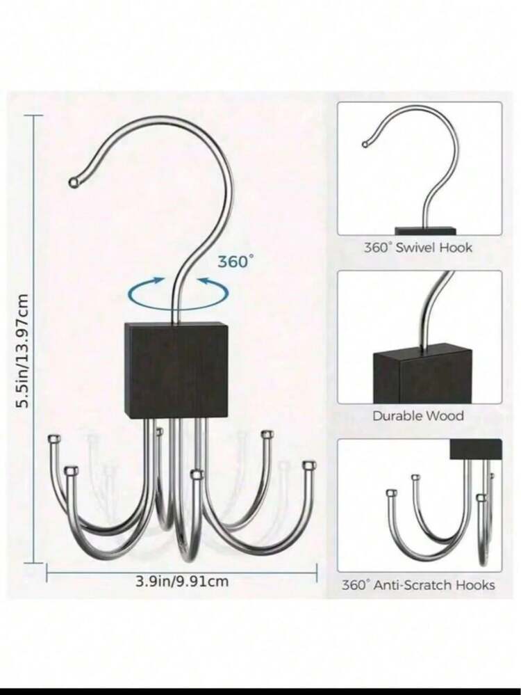 1-3 chiếc giá treo quần áo xoay 360°, có thể dùng để treo áo ngực, áo hai dây, cà vạt, khăn quàng cổ, ví, v.v., móc sáu ngạnh đa năng sáng tạo, thích hợp cho các bữa tiệc Halloween, Giáng sinh, Lễ Tạ ơn. - Nhiều màu - Xem 10