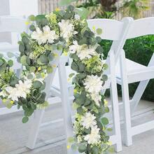 Dây leo bạch đàn nhân tạo dài 3,8 mét với hoa, hoa hồng giả và hoa baby's breath, vòng hoa trang trí màu xanh lá cây cho đám cưới, tiệc mùa xuân tại nhà, đồ thủ công, trang trí bàn làm việc, trang trí đám cưới kiểu phương Tây, dây leo hoa hồng nhân tạo thủ công. - Màu xanh Bạc hà - Xem 5
