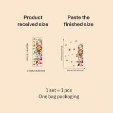 Hình dán cửa sổ và tường tự dính hình thỏ, sư tử, sóc, vẹt dễ thương mùa hè, thích hợp cho phòng khách, phòng ngủ, trường học, văn phòng và phòng tắm. - A - Xem 3