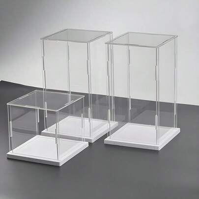 Hộp trưng bày sưu tầm, hộp acrylic trong suốt có thể xếp chồng lên nhau, lựa chọn thay thế cho hộp trưng bày bằng kính, dùng để trưng bày mô hình nhân vật, lưu trữ đồ chơi tại nhà.