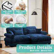 SoarFlash - Juego de sofás en forma de L para sala de estar pequeño sofá seccional con sillón reversible sofás de cama de diseño moderno y función de sofá modular adecuado para espacios pequeños en - Verde - Ver 6