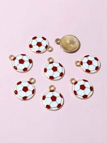 10个/20个/50个/100个随机混合足球形油滴吊坠 DIY饰品制作材料 - 足球 - 查看 5