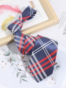 1条男士休闲百搭条纹领带，适合日常穿着、通勤、宴会和派对搭配 - 彩色 - 查看 4