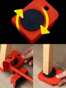 1pc Heavy Duty Furniture Mover, Made Of Sturdy Plastic Material, With Locking Swivel Casters And Non-Slip Rubber Pads, Suitable For Sofa, Bed, Mattress, Chair Etc., Can Be Used For DIY Moving, Multi-Surface Protection, No Scratches - Multicolor - View 7
