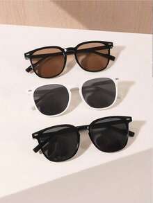 Bộ 1/2/3 chiếc kính thời trang gọng vuông bằng acrylic màu đen dành cho nữ, thích hợp cho các chuyến đi chơi và sử dụng hàng ngày. - Nhiều màu - Xem 9