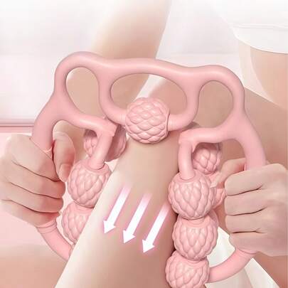 1 pieza de masajeador redondo de doble hilera con forma de oso, rodillos de masaje de 9/13 ruedas, abrazadera redonda para piernas, rodillo de relajación redondo, rodillo de masaje, equipo de fitness para masaje, adecuado para relajación muscular profunda, modelado de piernas con masaje, yoga, entrenamiento, fitness, masajeador de pantorrillas, masajeador de muslos, esencial para el fitness en casa, accesorios de gimnasio, deportes al aire libre, accesorios de yoga en casa, equipo de yoga y fitness en casa, masajeador circular, equipo de fitness, accesorios para equipos deportivos auxiliares