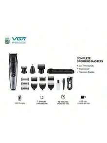 VGR 4 In 1 Hair Clipper Kit V-634 - Green - View 1