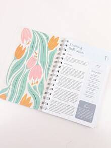 1 PC The Bible In A Year Journal – 52-Week Spiritual Growth Planner With Floral Cover, Daily Devotional Tracker & Prayer Notes | Perfect Mother's Day Gift - Rectangle - View 3