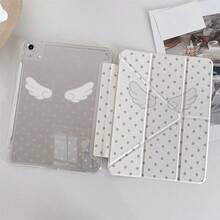1 Pc Aesthetic Cute Angel Wings Polka Dot Print Case Compatible With Ipad 11/A16/10th/Air4/5/6/Pro 12.9/2024/2025/2020/2021/2022/2023/10.2/10.9/Mini7, Case For Galaxy Tab A8/A9 Plus/S6 Lite/S7/S9FE PLUS/S10 Plus,Case For Xiaomi 5/5pro/6/6pro/7/7pro/15s Pro,Perfect For Work, Travel,And Home Use, Foldable Tablet Case - Multicolor - View 1