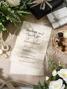 2pcs "In Loving Memory" Memorial Wedding Ceremony Signs With Clips, Commemorative Chair Signs, Condolence Gift, Wedding Ceremony Fabric Chair Decor (White, Plush Fabric) - White (brushed) - View 6