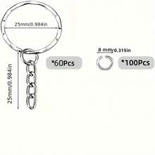 10/20/50/60Pcs Metal Blank Keyring Stamped Keychain Split Ring Keyfob Key Holder Rings Women Men DIY Key Chains Key Ring Accessories - Keychain - View 14