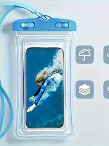 2pcs Waterproof Luminous Phone Pouch, Touch Screen, Suitable For Swimming, Beach, Diving, Transparent Waterproof Phone Case - Multicolor - View 3