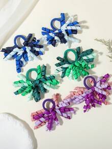 6 chiếc dây buộc tóc ombre, chất liệu nylon co giãn cao, kiểu dáng năng động và ngọt ngào. - Phối màu - Xem 1
