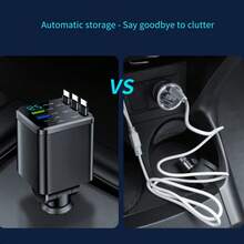 Nuokaiqi 7-In-1 Vehicle Charger, 120W Fast Charging With 70cm Extendable Cable, Built-In 180° Adjustable TYPE-C/IOS Interface And 80cm Extendable Cable, Multi-Functional Vehicle Charger - New - View 10