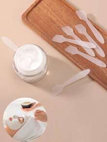 20/40//100 Pcs Mini Cosmetic Spatulas Cream Makeup Mask Spoons Cosmetic Spoons, DIY Makeup Tool Paste Stick Beauty Tool Set, DIY Facial Paste Stick Mixing Spatula Spoon Makeup Tool Travel Essentials Travel School Supplies Holiday Camping Holiday Essentials Vacation Accessories Women's Perfume Men's Perfume Beach Perfume Bottle - Clear - View 4