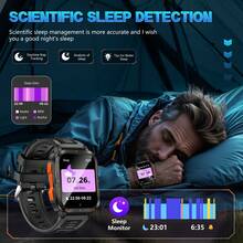 GAWSUG 2026 Men's Smanrt Watrch With Built-In 430 MAh Battery, 1.95 Inch HD Full Touch Display, Wireless Call Answering, Message Remninder, LED Flashighnt,100+ Sport Modes, Multiple Dials, Weather, Music Control - View 4