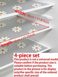 4 piezas de alfombrillas antideslizantes para refrigerador, 30 cm/11.81 in de ancho x 45 cm/17.72 in de largo, impermeables, a prueba de aceite, lavables, fáciles de limpiar - adecuadas para estantes, rejillas de vidrio, armarios, cajones y refrigeradores - Multicolor - Ver 2