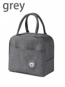 1pc Bear Pattern Insulated Lunch Bag, Thermal Lunch Box Tote - Navy Blue - View 15