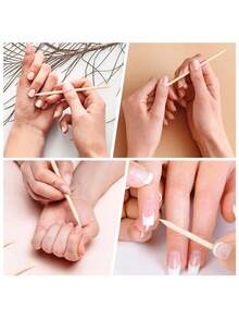 200件套美甲护理套装，包含指甲及角质层清洁棒、卸甲棒、双头多功能角质层推棒、手足护理工具、指甲钳、美甲用品、美甲工具、返校季必备、美甲艺术、美甲贴纸工具 - 彩色 - 查看 9