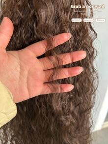 36 Inch Long Lightweight Fully Natural Curly Ponytail Braid, Black Color Synthetic Hair Extension Ponytail With Drawstring, Women Hair Accessories - Brown - View 7