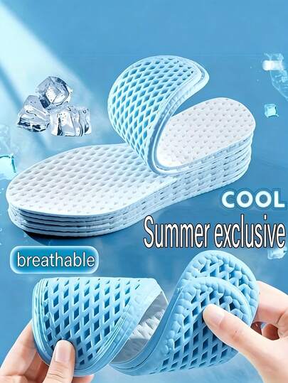 מדרס קירור חלת דבש אחד, חיוני לקיץ, נושם, סופג זיעה, סופג זעזועים, נוח. מתאים למגוון נעליים, הכרחי לאימונים צבאיים של סטודנטים, רב פעמי, יוניסקס, עשוי מחומר סופג זיעה.