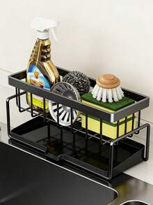 Practical Household Drain Storage Rack, Large Capacity Moisture-Proof Kitchen Organizer Shelf, Essential Tidy Home Supplies - Multicolor - View 3