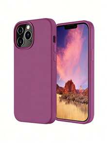 1个简约优雅纯色液态硅胶手机壳，兼容苹果17、16、15、14、13、12、Pro Max、Plus、17 Air系列，全方位保护防摔。 - 紫羅蘭色 - 查看 2