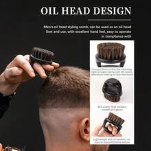 4件套男士理发刷套装，尼龙刷毛，哑光黑色，符合人体工学的手柄，可梳理头发、胡须等，轻松打造精致造型。 - 鬍鬚刷 - 查看 4