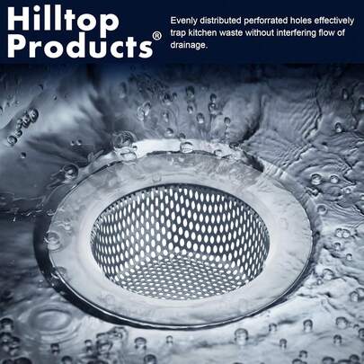 2 Pack - 4.5" Top / 3" Basket - Kitchen Sink Drain Strainer Big Basket Food Trap, Stainless Steel